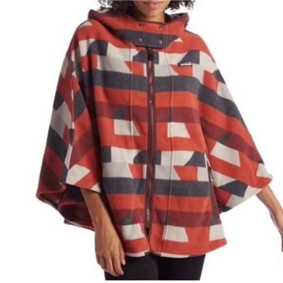 Patagonia Geometric Red and Gray Cape - Picture 1 of 10